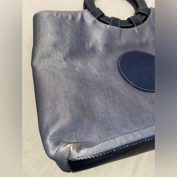 Authentic Vintage Hunting World Leather & Denim Tote/Handbag - Picture 12 of 15